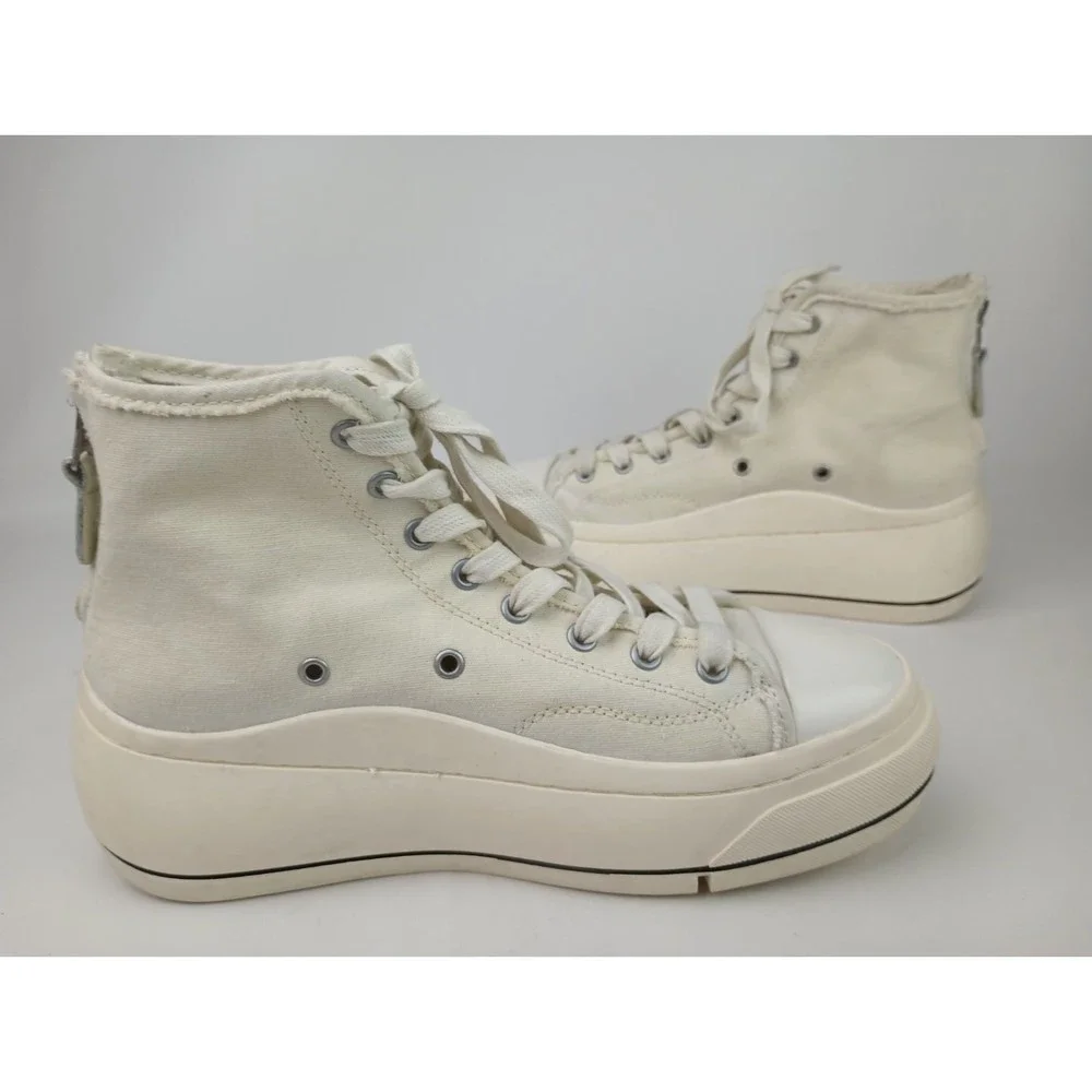 R13 Women's White Platform High Top Canvas Sneakers Shoes Size 10 - Picture 4 of 7